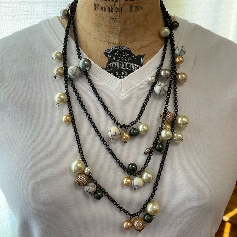 Faux pearl necklace